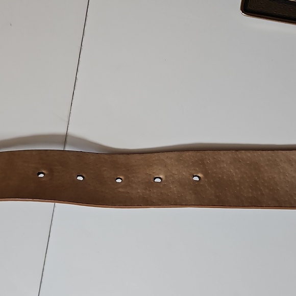 Leatherock SZ 36 Leather Belt Crackle Bronze Look Studded Western Indie - Picture 7 of 9